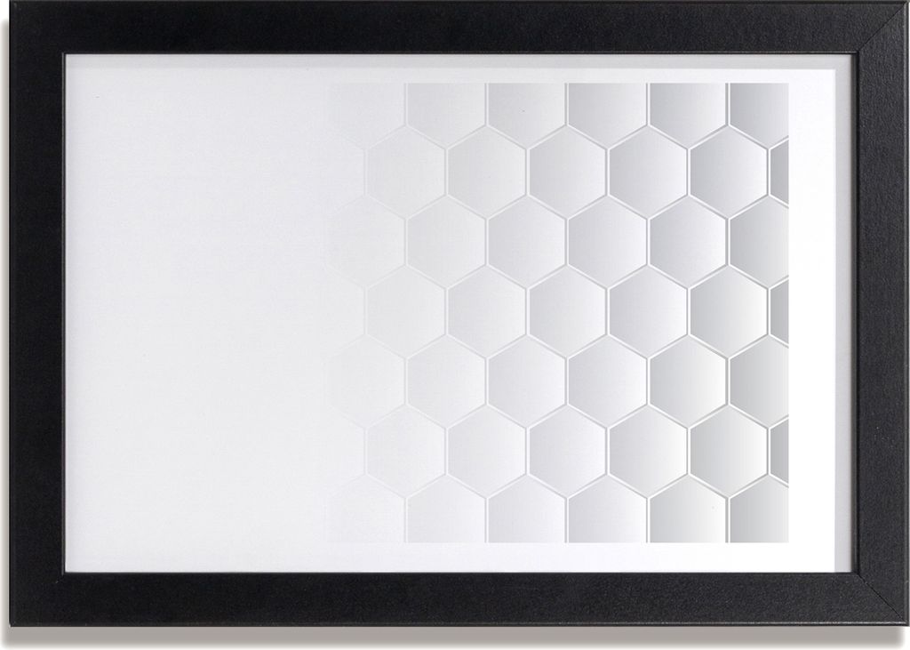 Bild 30x20 MDF-Rahmen, Wandkunst Hexagone Hintergrund