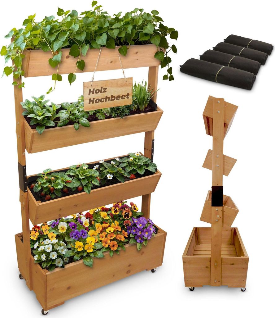 Vertikalbeet Strend Pro, 4-stöckig, mit Rädern, 85x45x147 Produktbild 