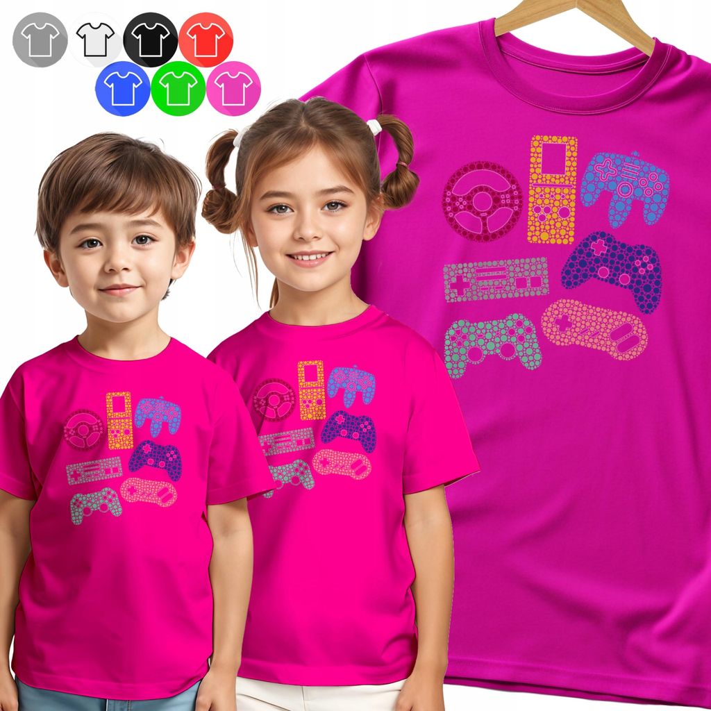 Kinder-T-Shirt - Für Den Tag Punkte Für Die Kleinen Gamer Spiel-Pads - 122 S