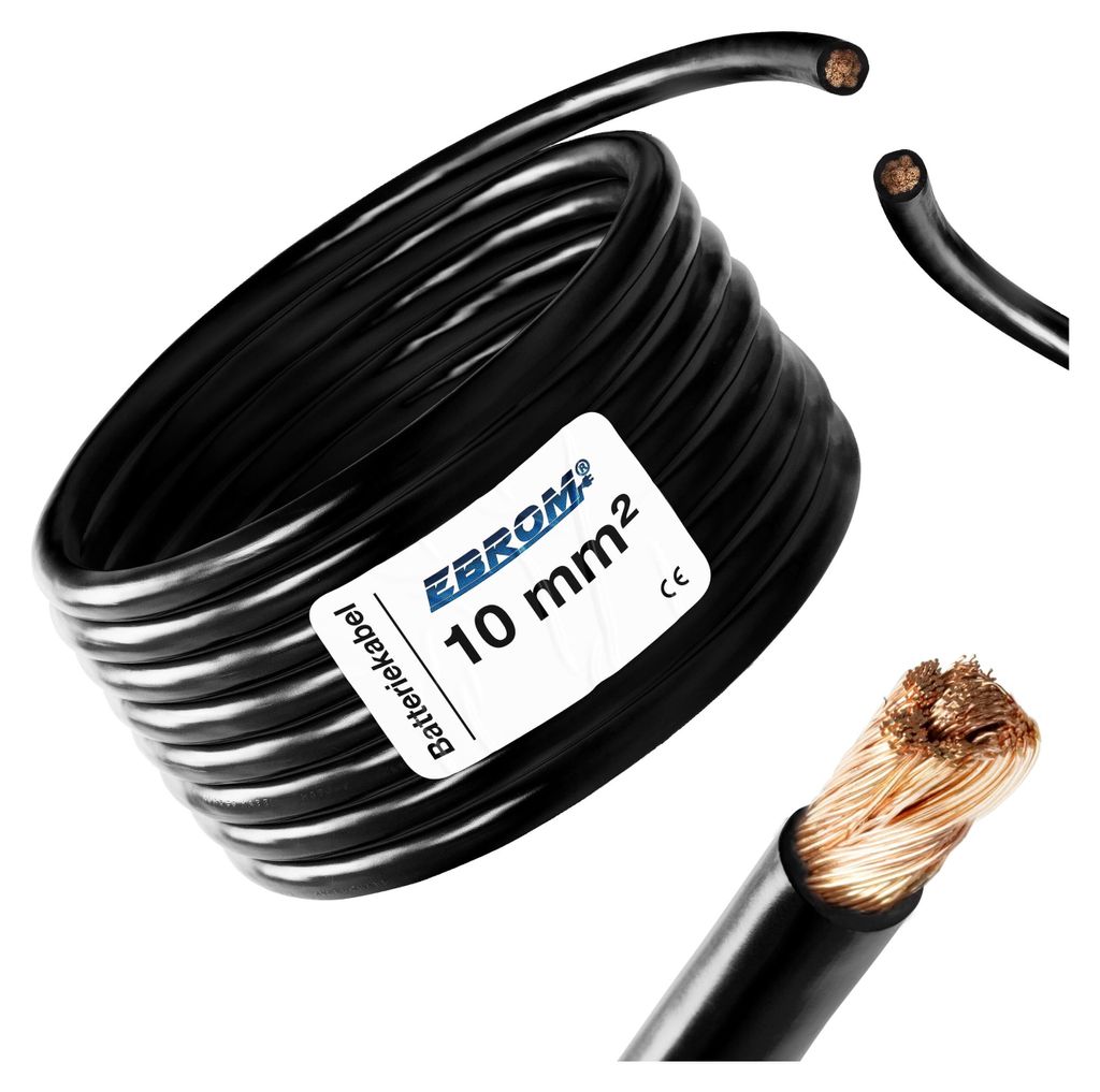 EBROM® - Batteriekabel Aderleitung SCHWARZ H07V-K 10 mm² - Produktbild 
