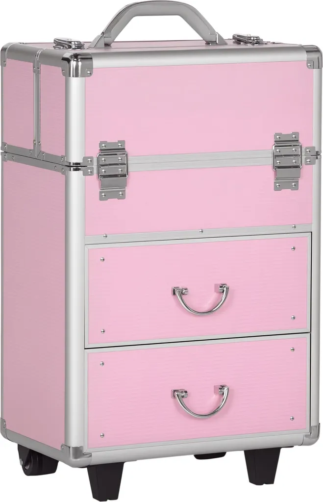Trolley maquillage 36x23x58cm en alu et ABS avec poignée réglable