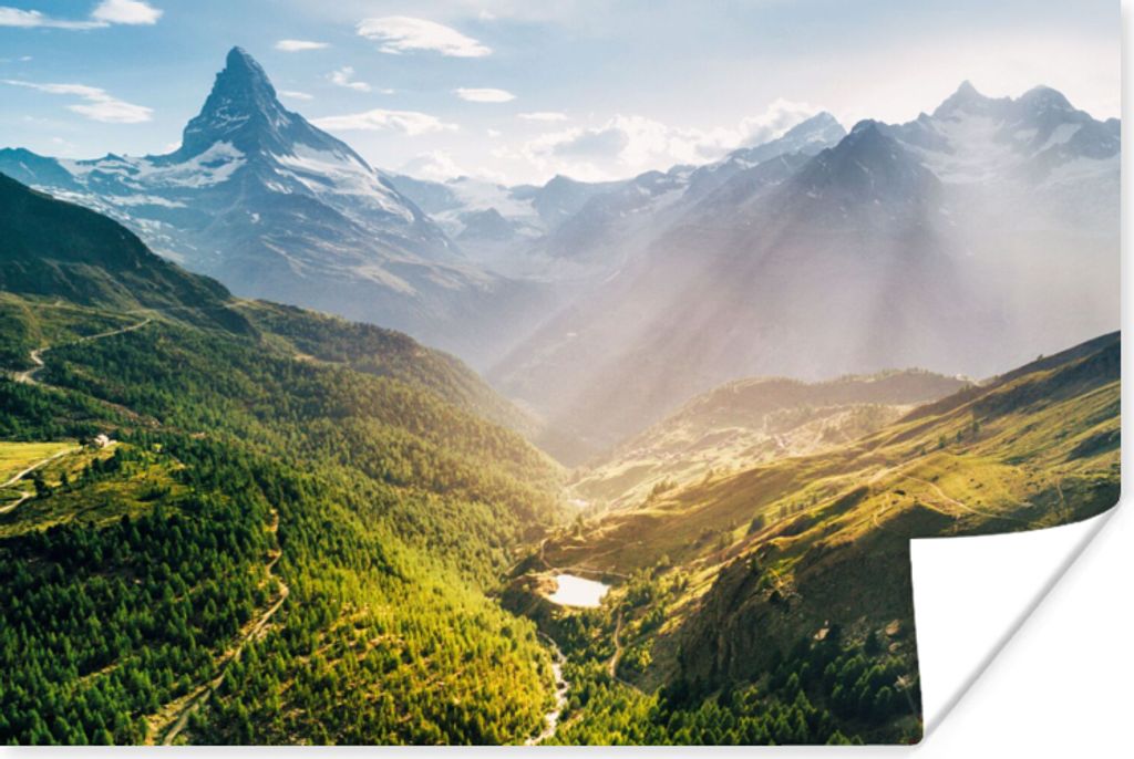 MuchoWow Poster Berge - Pflanzen - Landschaft 30x20 cm - Plakate - Print
