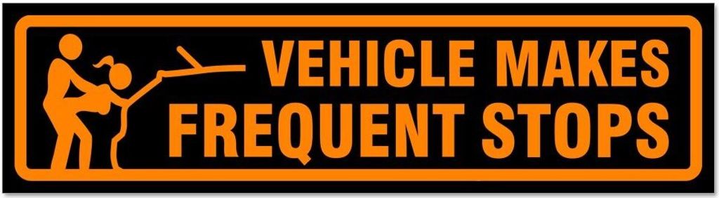 Kiwistar - Autoaufkleber - Orange - Schwarz - 45 x 12 cm - Frequent Stops Girls - Hinweis Aufkleber Sticker für Auto, Kfz, Fahrrad, PKW, LKW