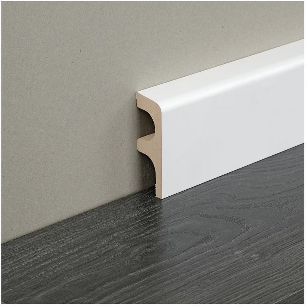 Kosche Rohrsockelleiste MDF weiß 28 x 80 x 2600 mm Produktbild 