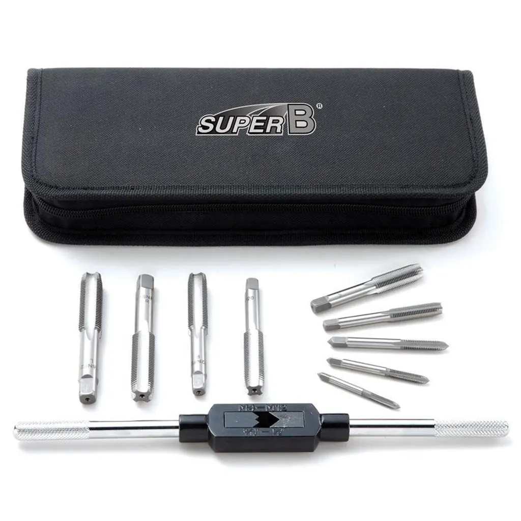 Kit de Taraudage Vélo SUPER B avec Poignée pour Filetage de Pédale