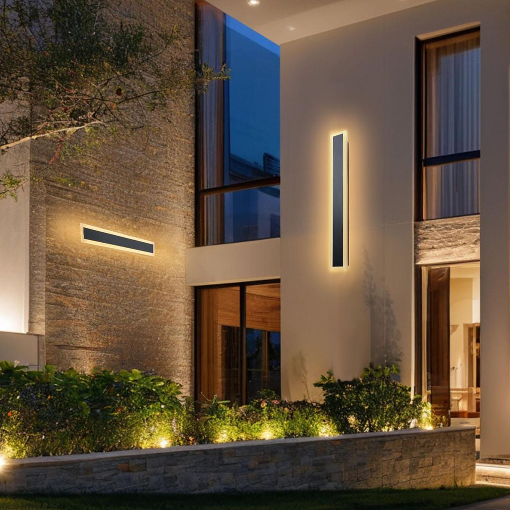 VEVOR Außenwandleuchte, 23,6 Zoll, lange Streifen, moderne Außenwandleuchte, 3000 K Warmweiß, IP65 wasserdicht, rostfreie Außenterrassen-Wandmo...