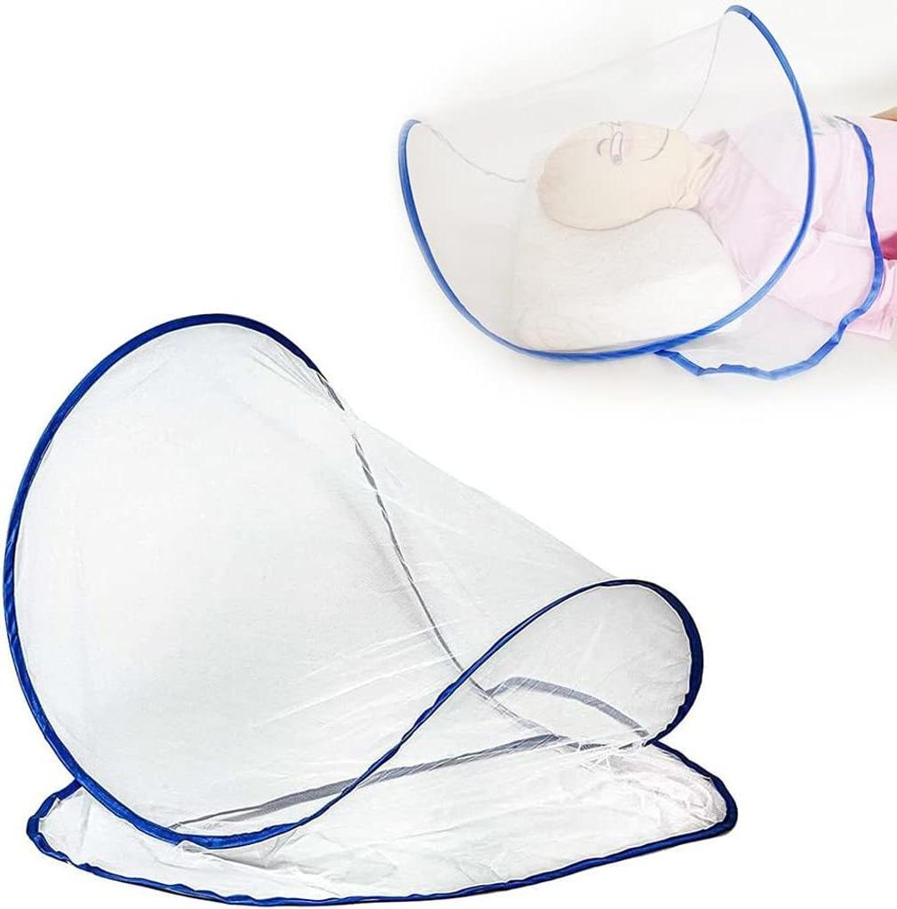 Mini Faltbares Moskitonetz für den Kopf Ultraleichtes Moskitonetz-Zelt für Bettwäsche Camping Reisen Terrasse (L)