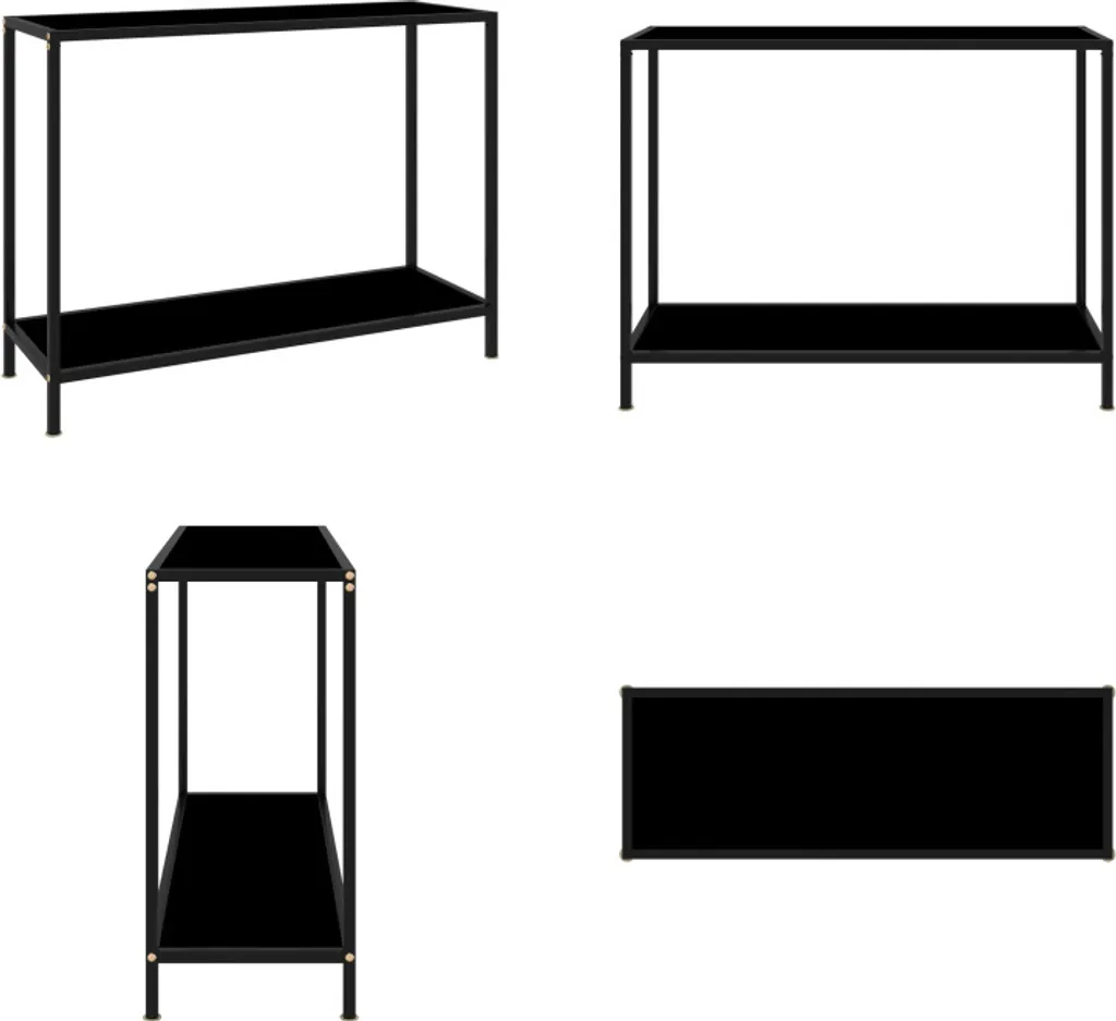vidaXL Tavolo Consolle Nero 100x35x75 cm Vetro Temperato | Design Elegante