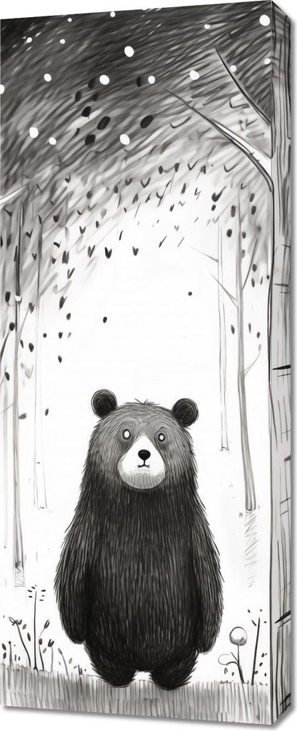 Bild 40x100cm Neugieriger Bär