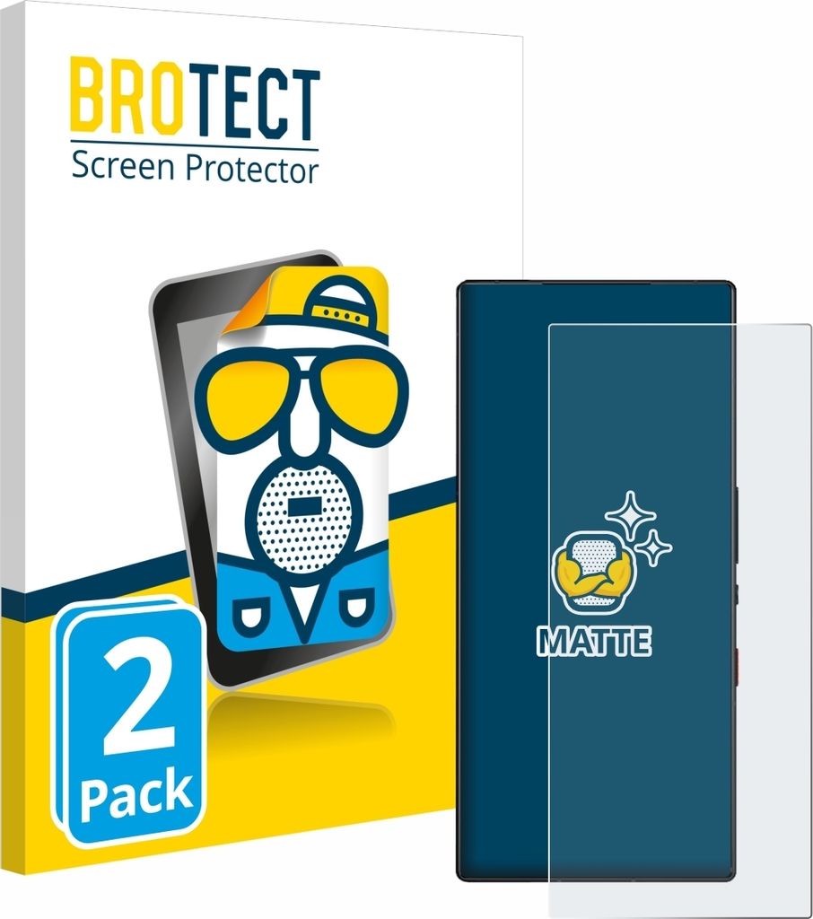 2x BROTECT Schutzfolie für ZTE Nubia Red Magic 9 Pro Displayschutz Displayschutzfolie Folie Matt Entspiegelungsfolie
