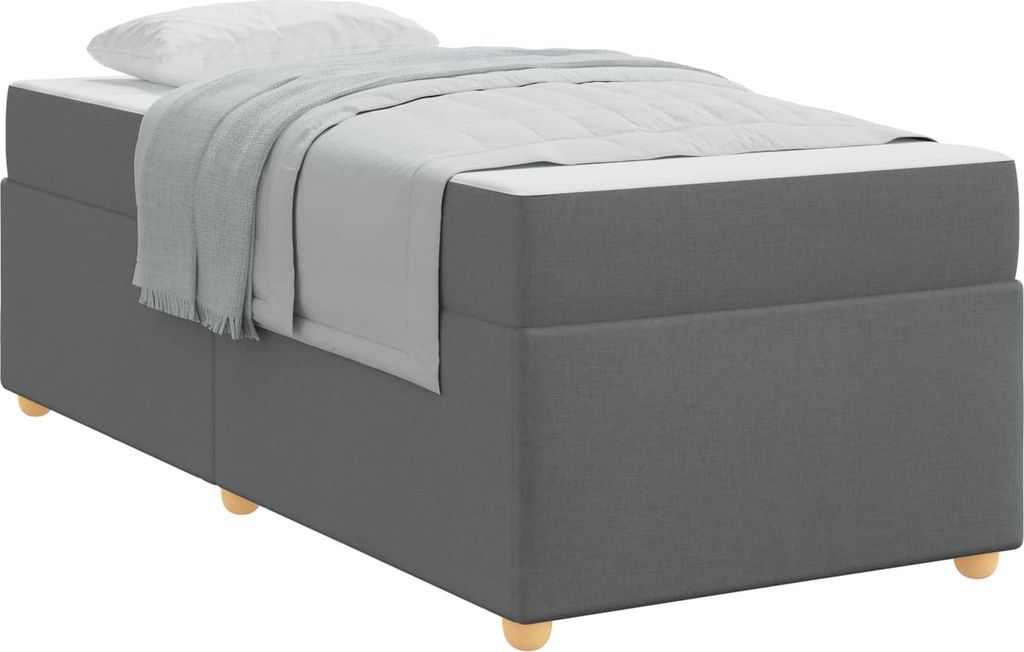vidaXL Bettrahmen mit Matratze Dunkelgrau 80 x 200 cm Stoff