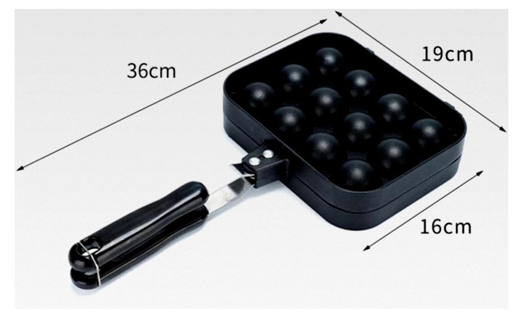 Edelstahl Takoyaki Grillpfanne mit 12 Mulden Beidseitig Verwendbar Hitzeisolierter Griff Antihaftbeschichtete Backform für die Familienküche und ...