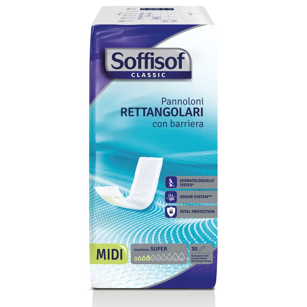 30x Soffisof Classic Rechteckeinsatz - Mit Barriere – Inkontinenz