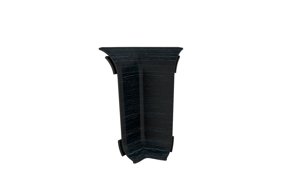 Vilo Flex Innenecke Schwarz Holzoptik Zubehör Eckstück PVC Sockelleiste Fußleiste mit Kabelkanal Laminatleiste Kunststoffleiste Wasserdicht 2 St...