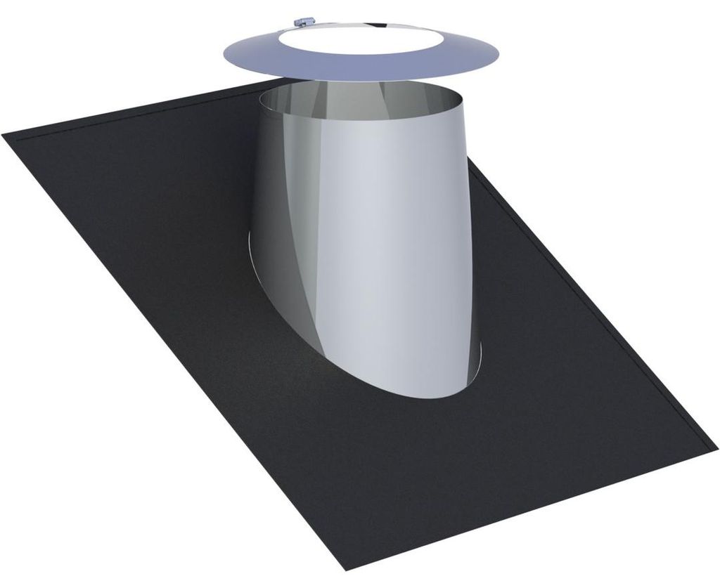 Jeremias DW-FU Dachdurchführung 160mm Elastomerrand Wetterkragen 26-35 Grad Edelstahl Abgassystem