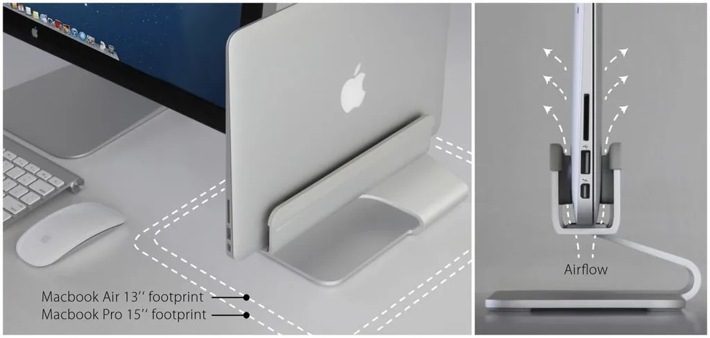 Support Vertical pour Ordinateur Portable MacBook Support Bureau Design