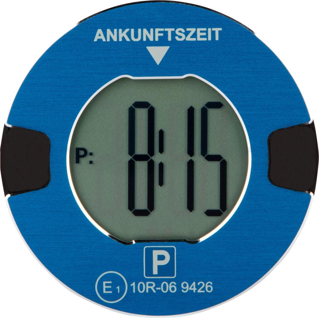 A digital parking disc showing the time.