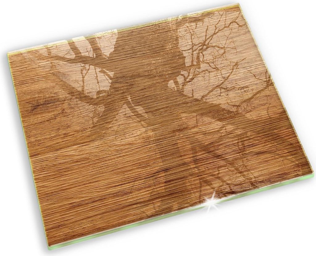 Untersetzer für Grabkerze Motiv Grabstein Gummifüße - 60x52 cm - Holzstrukturplatte