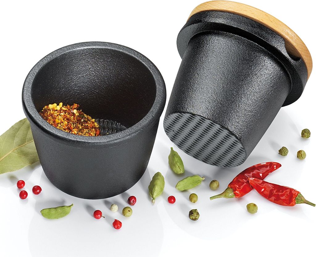 ZASSENHAUS Mörser Gusseisen schwarz 3teilig Produktbild 5