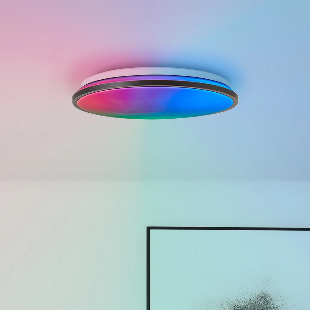 Luminaire de plafond LED moderne noir Heida intensité réglable 2500 lm