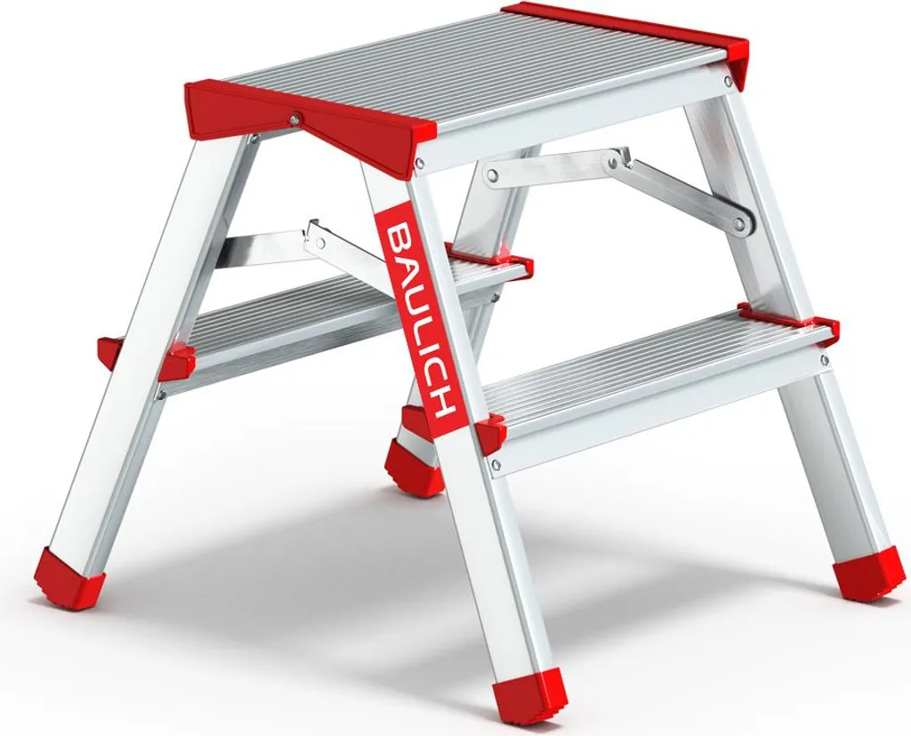 Escabeau double 2 marches en alu Baulich pour usage domestique
