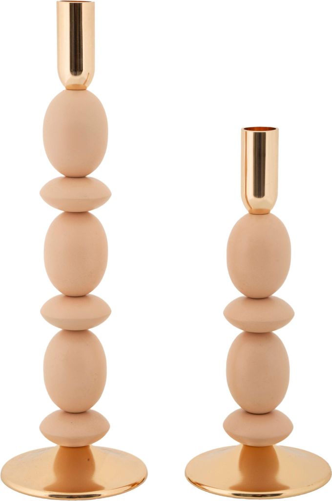 Mauro Ferretti Shuttle Kerzenhalter rosa - 2er Set Ø 10x25 cm und Ø 10x33,5 cm