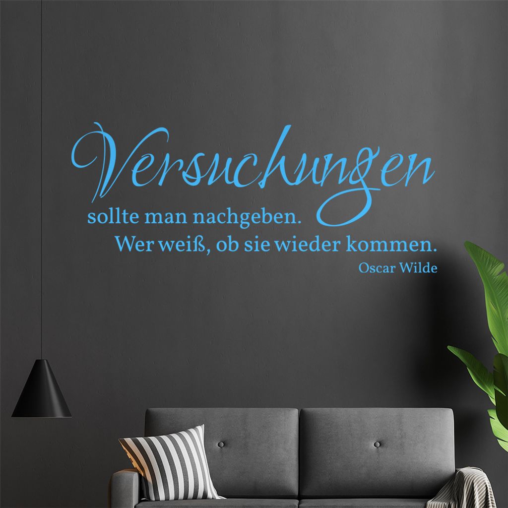 Versuchungen sollte man nachgeben .... Wandtattoo in 6 Größen - Wandaufkleber Wall Sticker - Dekoration, Küche, Wohnzimmer, Schlafzimmer, Badezi...