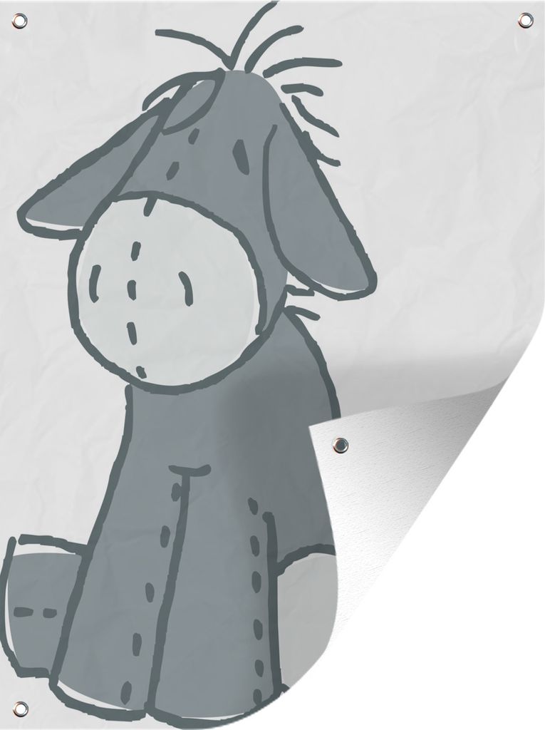 MuchoWow 30x40 cm Outdoor-Poster Gartendeko Sichtschutz Garten Poster für den Garten Eine Illustration eines Esels