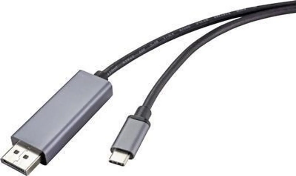 Câble adaptateur vidéo USB-C mâle vers DisplayPort mâle 1m Noir PVC