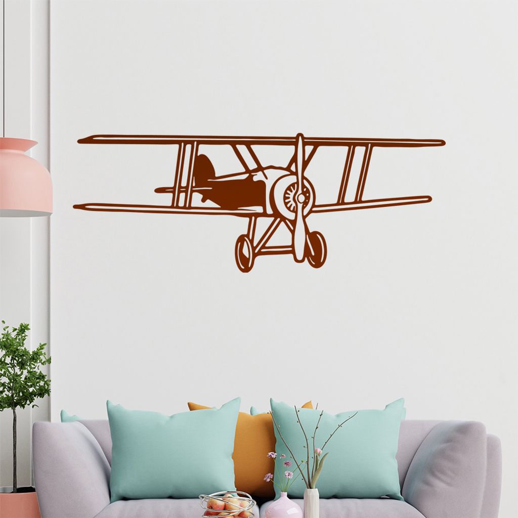 hauptsachebeklebt KIWISTAR Propellerflugzeug - Luft Fliegen Flugschein Wandtattoo in 6 Größen - Wandaufkleber Wall Sticker - Dekoration, Küche, ...