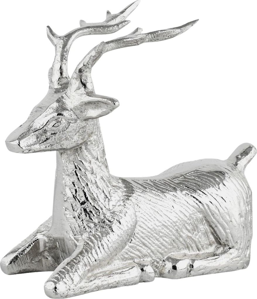 Marrakesch Weihnachtsdeko Hirsch Silber 19 cm | Edle Produktbild 