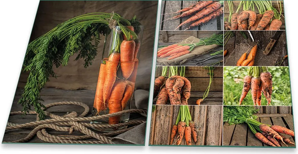 Piastre copri fornelli in vetro splashback universale 2 pezzi 2x40x52 verdure arancione