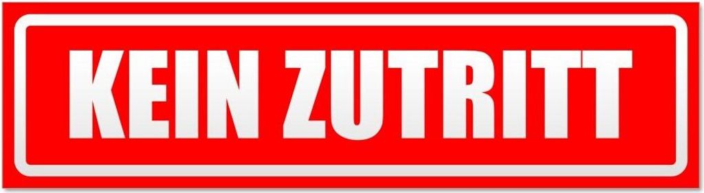 Kiwistar Kein Zutritt invertiert Magnetschild Schild magnetisch - 20cm Rot - Magnetfolie für Auto PKW Kfz