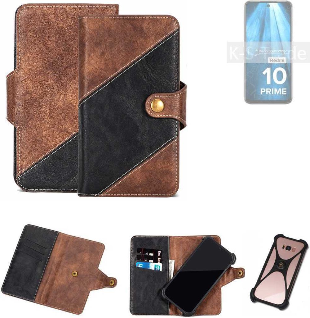 K-S-Trade Handyhülle Schutzhülle Bookstyle Case kompatibel mit Xiaomi Redmi 10 Prime Klapphülle Cover Hülle Schutztasche 1x