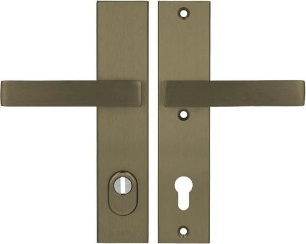 Axa ROYAL ++ 92 WB Griff Klasse 3 mit FLEX-Einsatzschutz (Brandschutz), Farbe F4 - Altgold (Türstärke 74-83 mm)