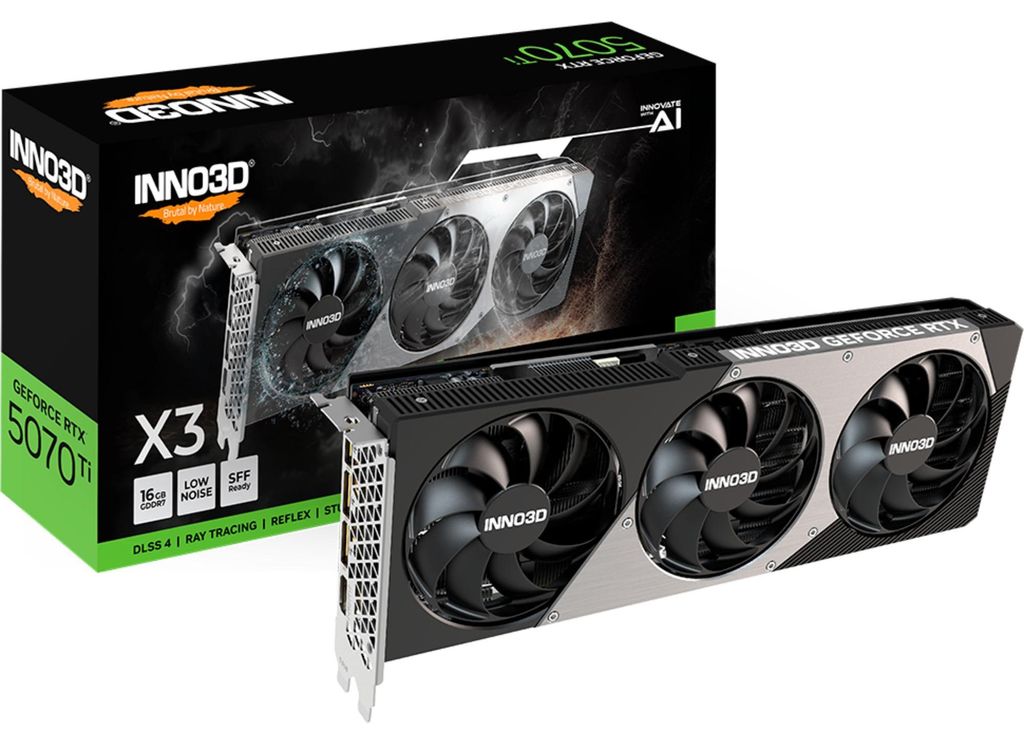 INNO3D Force RTX 5070 Ti X3, Grafikkarte, (DLSS 4, 3x Produktbild 