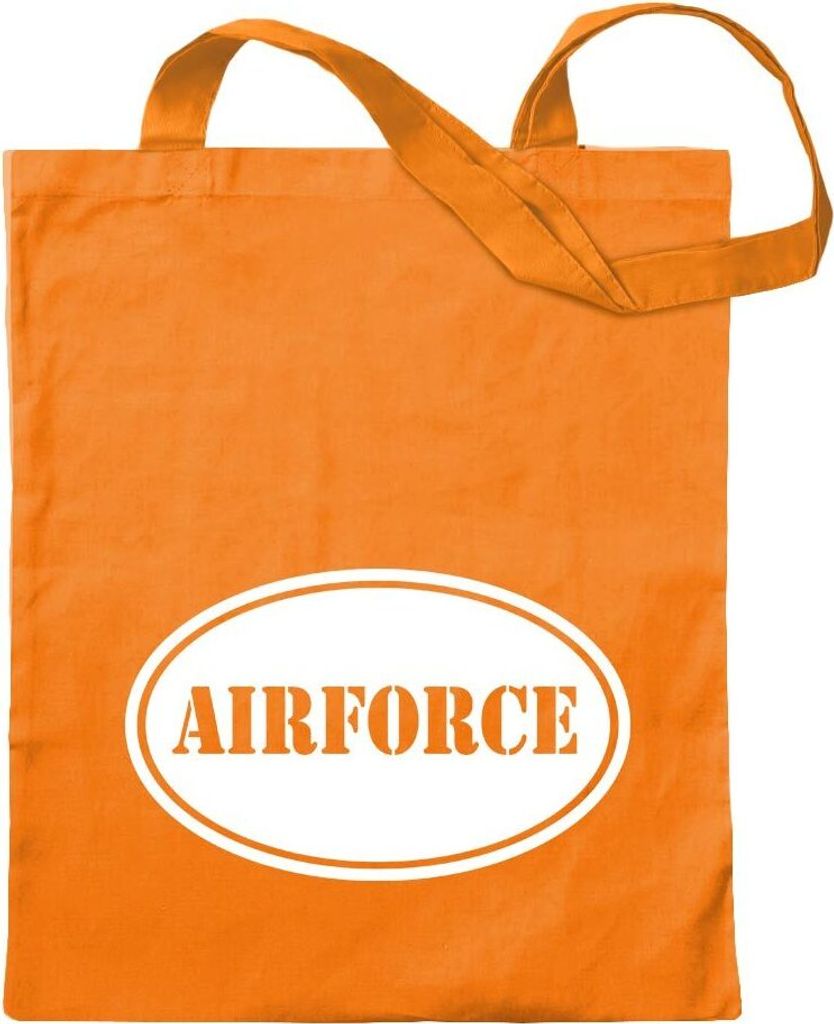 Kiwistar - Baumwolltasche - mandarin - United States Air Force - USAF - Tragetasche Stoffbeutel Umhängetasche Langer Henkel