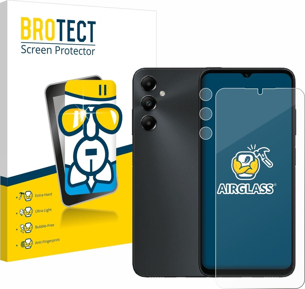 BROTECT Schutzglas für Samsung Galaxy A05s (Display+Kamera) Schutzfolie Panzer Folie Glas Display Schutz klar