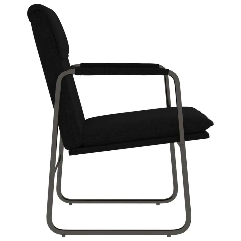 The Living Store Sedia lounge nera 55x64x80 cm in tessuto - 4