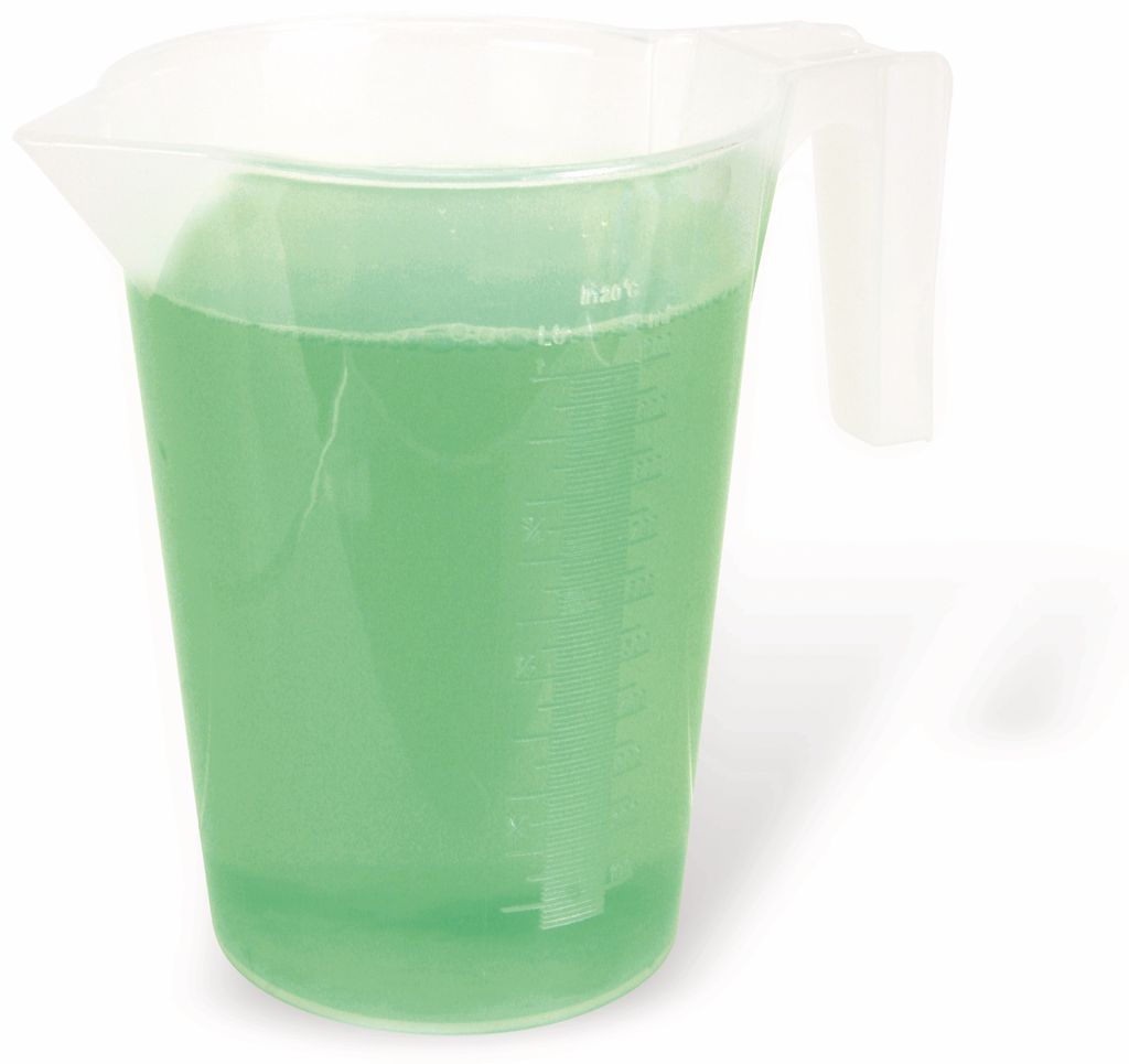 Messbecher 1 Liter unzerbrechlich mit Griff und Ausgießer für Werkstatt und Garten