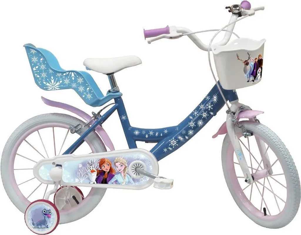 Vélo fille 16 pouces Frozen bleu doté de double freins haute sécurité