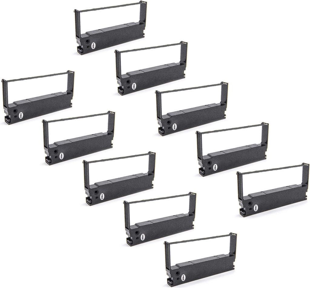 vhbw 10x Farbband Schriftband kompatibel mit Epson TM-U 675, TM-H6000i, TM-H6000iv Nadeldrucker, Bondrucker - Schwarz