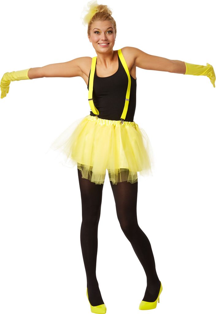 Tutu Tüllrock mit Hosenträger - gelb, L/XL
