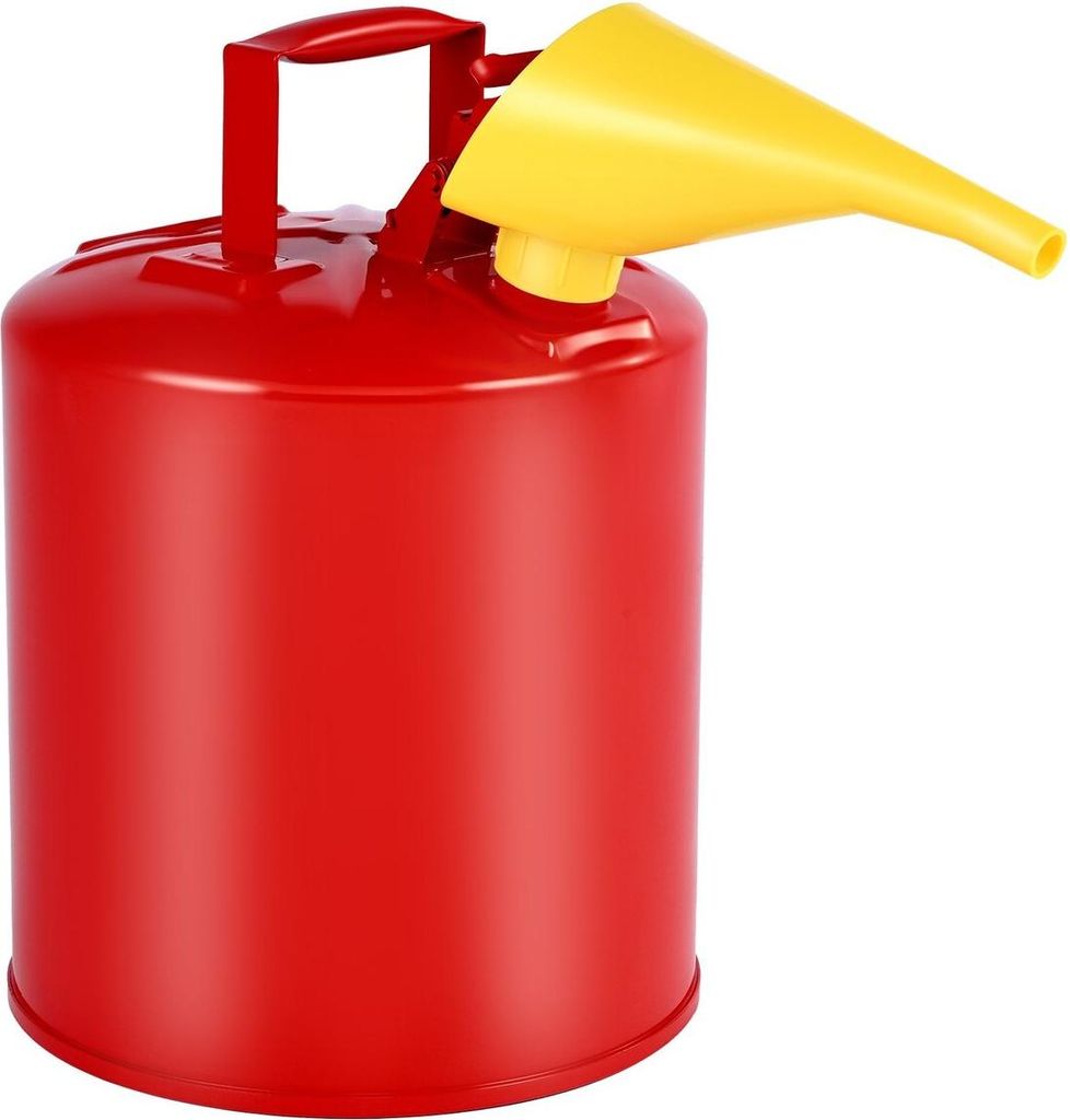 Sicherheitsgaskanister, 19 l, Typ I, roter Sicherheitskanister für Benzin mit Flammensperre aus Edelstahl, selbstschließendem Deckel und PE-Trich...