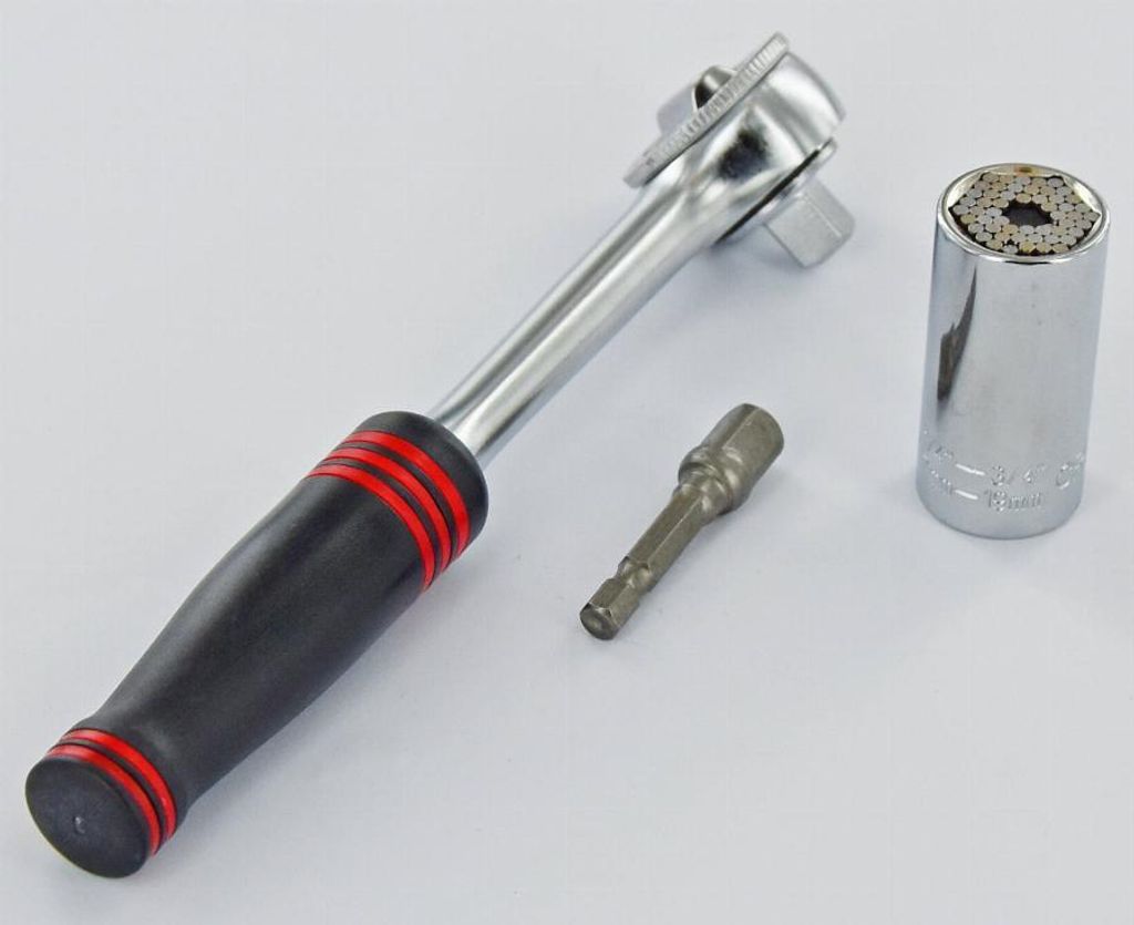 TIVOLY Ratschenschlüssel + Universalsteckschlüssel + 1 Steckschlüsselhalter - 11501420002