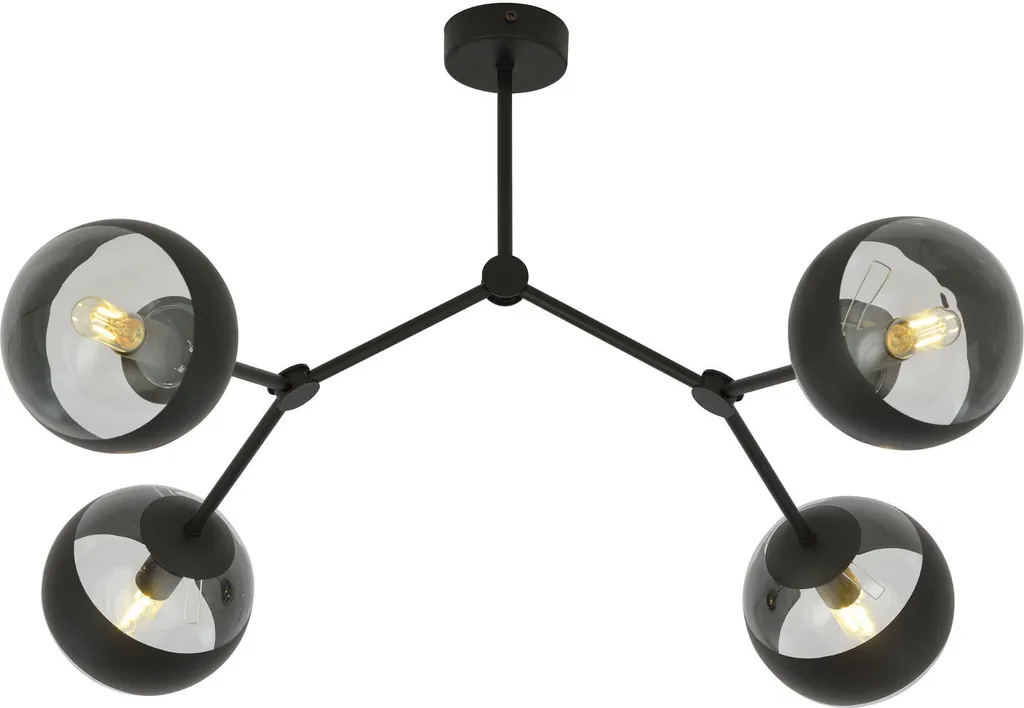 Plafonnier Emibig SPACE 4 NOIR/RAYURÉ 1135/4 Design Industriel 4xE14