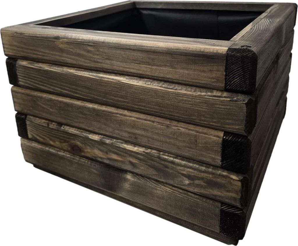 HolzGarden Pflanzkübel Holz 40x30x40 cm Imprägniert Farbe Palisander Wetterfest Blumenkasten Blumentopf Groß Außen Balkon Garten Pflanzkasten 29l