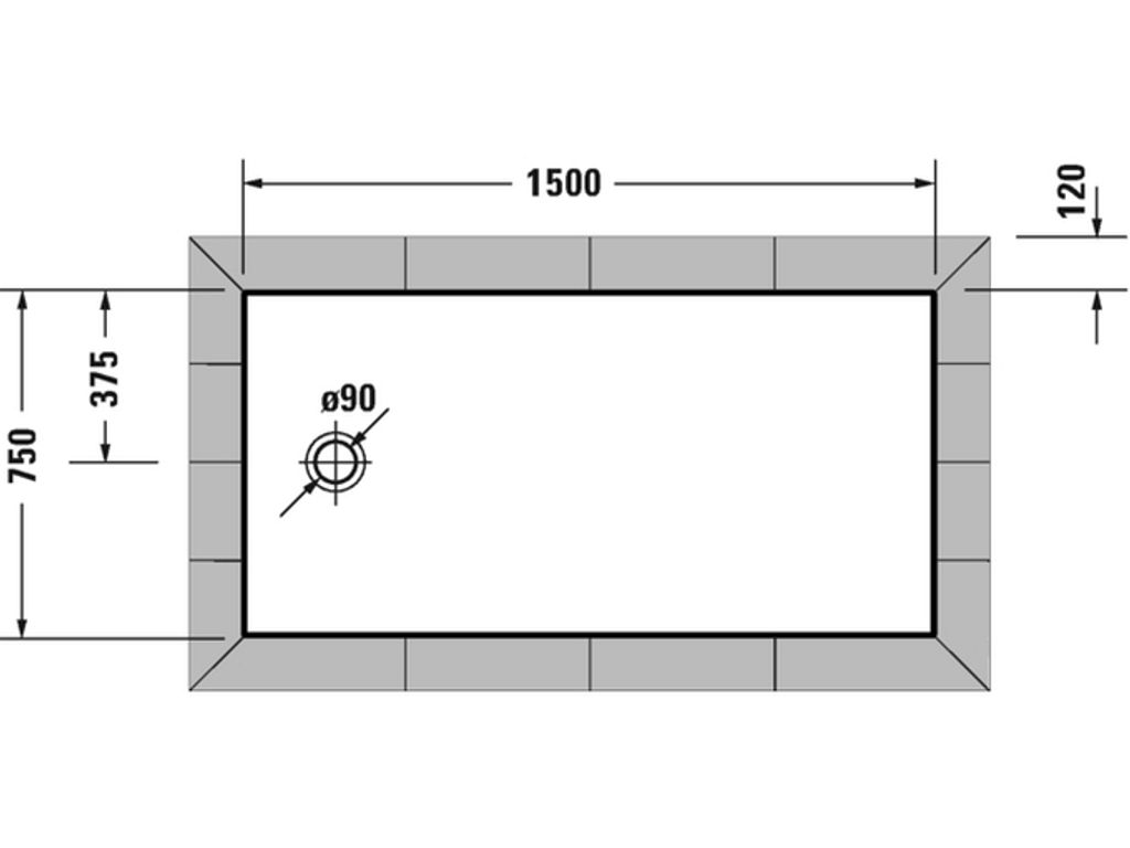 Duravit Tempano Duschwanne, Rechteck, Acryl, 1500x750mm, 720204000000000
