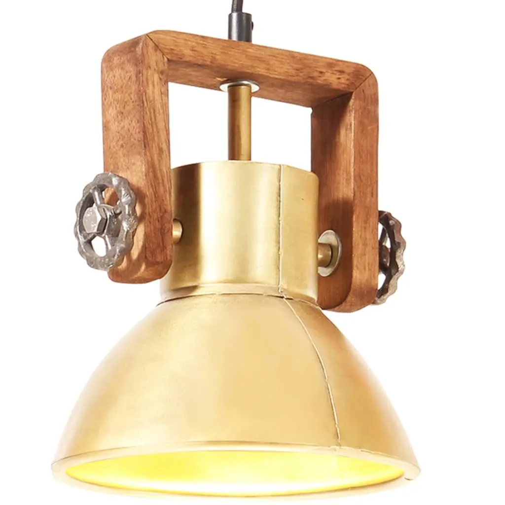 Suspension de plafond industrielle ronde en laiton doré 19 cm E27