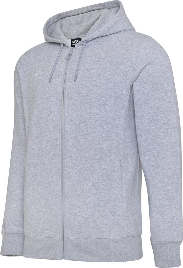 Umbro - "Club Leisure" Hoodie mit durchgehendem Reißverschluss für Kinder UO358 (140) (Grau meliert/Weiß)
